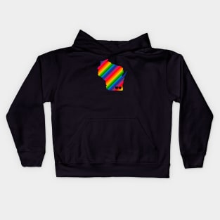 USA States: Wisconsin (rainbow) Kids Hoodie